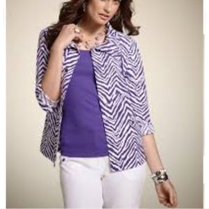 Zenergy Chico's Neema Zhara Zebra Jacket Purple 1